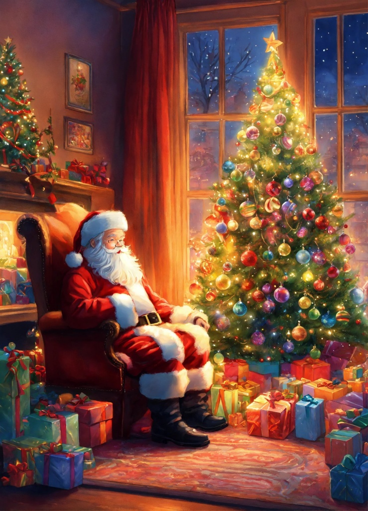 christmas card with christmas tree santa claus toy.jpg
